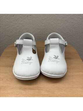 Angel Baby White Leather Strap Shoe Baptism Mi Bautizo Size 6